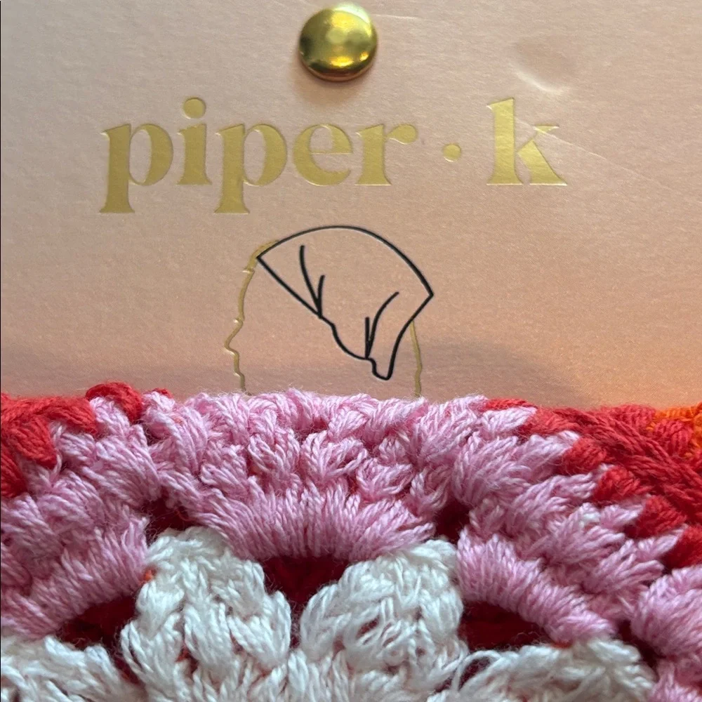 NWT Piper K Colorful Daisy Crochet Bandana hair scarf